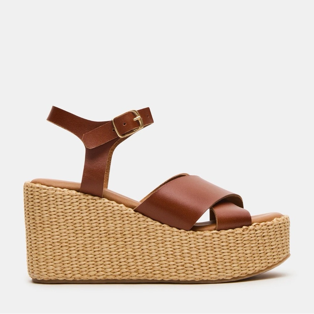 Steve Madden Brown Woven Wedge Sandal